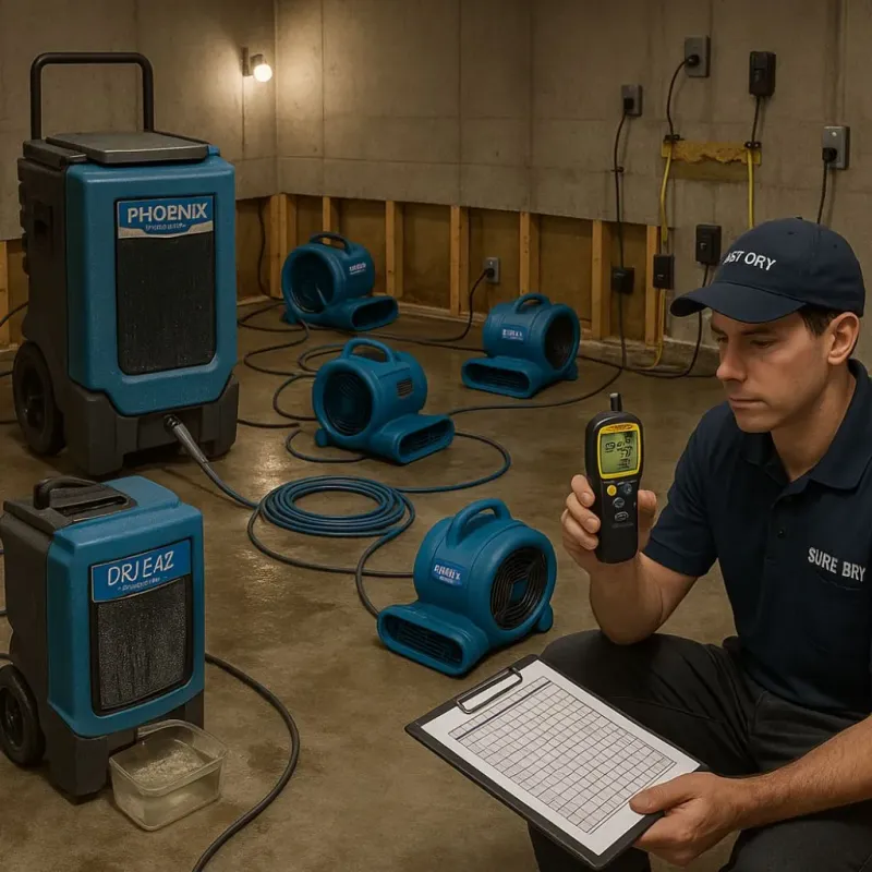 Structural Drying and Dehumidification process in Lake Dallas, TX